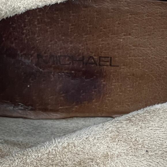 Eric Michael Soho Ankle Boot Womens EU 41 US 9.5 Brown Tan Leather Button Ruffle - Picture 8 of 10